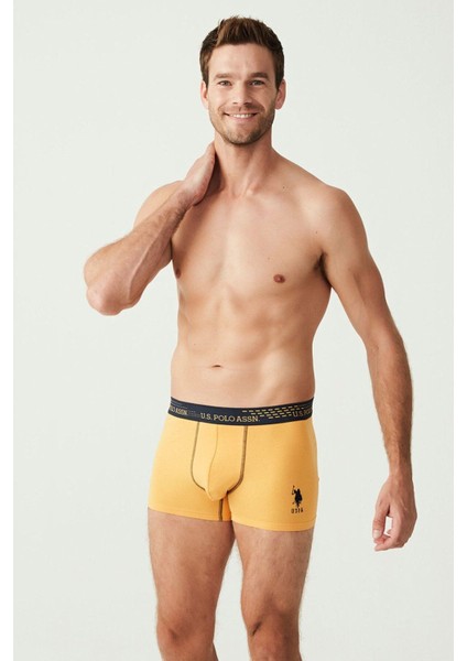Erkek Saks - Lacivert - Sarı 3 Lü Boxer