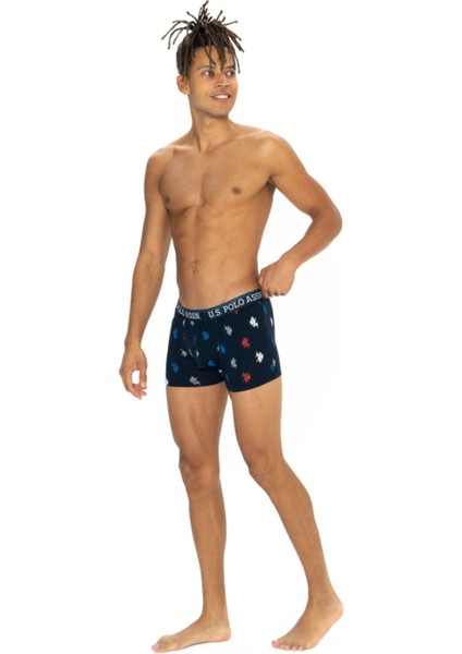 Erkek, Lisanslı, Uspa, (Siyah-Bordo-Baskılı) 3'lü Boxer modelleri