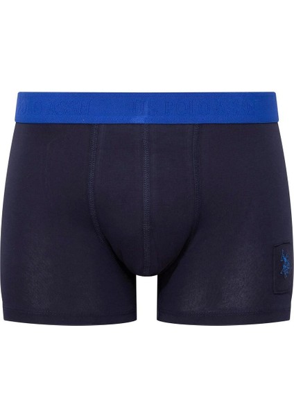Erkek Saks-Lacivert-Baskılı 3 Lü Boxer