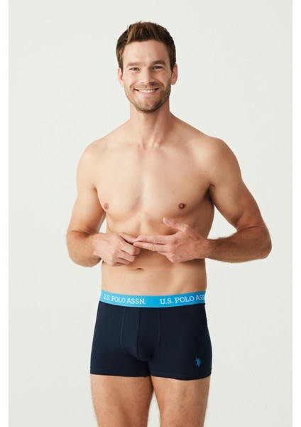 Erkek, Lisanslı, Uspa, Lacivert, Pamuklu 3'lü Boxer