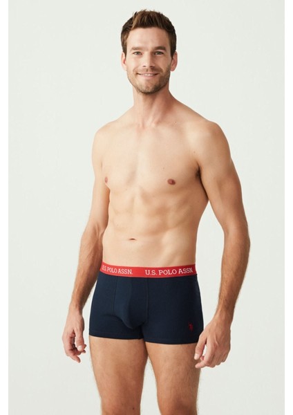 Erkek, Lisanslı, Uspa, Lacivert, Pamuklu 3'lü Boxer