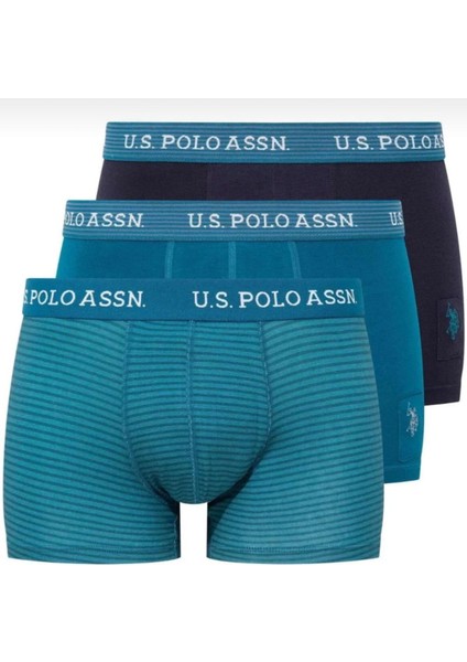 Erkek, Lisanslı, Uspa, Modal, Indigo- Üçlü Boxer