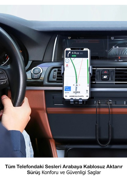 3128 Bluetooth Wireless Bt5.1 USB To 3,5mm Araç Kiti Bluetooth Araç Içi Fm Transmitter Hifi Ses Destekli