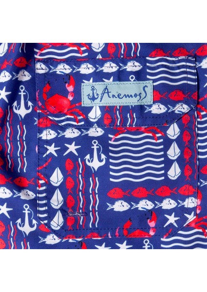 Yengeç Üç Cepli Içi Fileli Bel Lastik ve Bağlama Ipli Erkek Deniz Şortu indirimleri