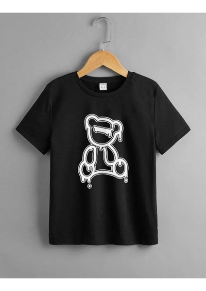 Çocuk Unisex Baskılı T-Shirt - Siyah modelleri