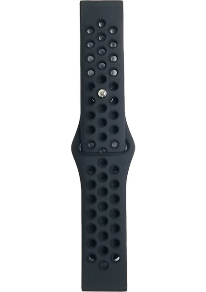 Watch 20MM Spor Delikli Kordon - Siyah-Beyaz Mrayd