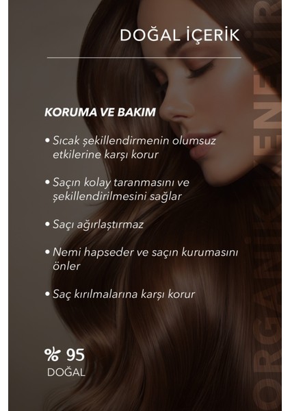 Isı Koruyucu Saç Spreyi Hacim Veren Ve Hızlı Uzama, Saç Güçlendirici Organik Kenevir 200 ml