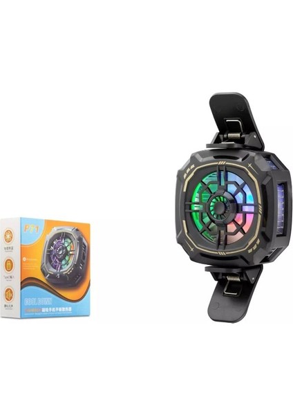 HDX4381 Telefon Buz Soğutucu Fan Mıknatıs ve Klips Rgb Siyah