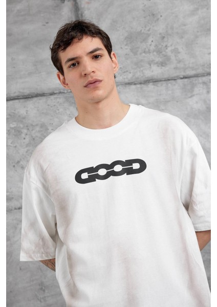Beyaz Good Yazılı Oversize Tshirt fırsatları