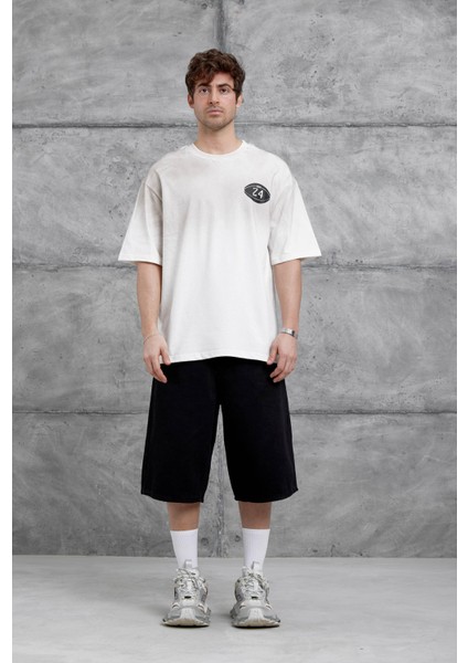 Beyaz Canfield Card Yazılı Oversize Tshirt indirimleri