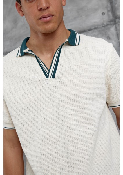 Yeşil Yakalı Örme Tshirt fiyatları