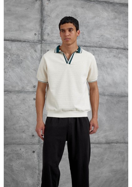 Yeşil Yakalı Örme Tshirt modelleri