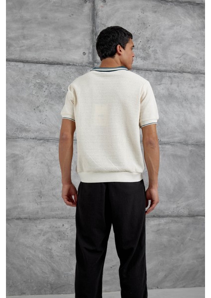 Yeşil Yakalı Örme Tshirt indirimleri