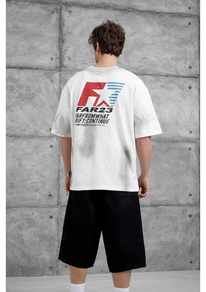 Beyaz Farfrom Yazılı Oversize Tshirt