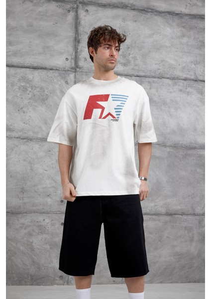 Beyaz Farfrom Yazılı Oversize Tshirt fiyatları