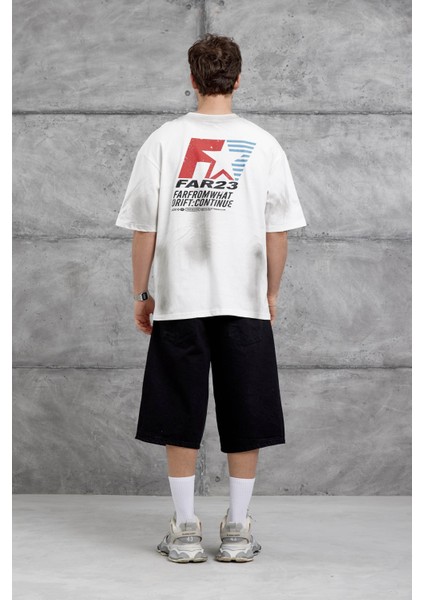 Beyaz Farfrom Yazılı Oversize Tshirt indirimleri