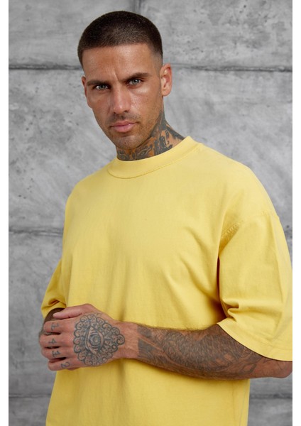 Sarı Basic Oversize Tshirt