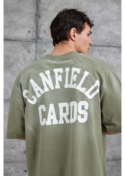 Yeşil Canfield Card Yazılı Oversize Tshirt modelleri