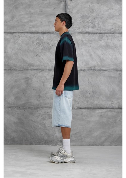 Siyah Restart Baskılı Oversize Tshirt indirimleri