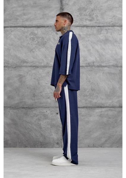 Lacivert Fakirkol Yakalı Oversize Tshirt modelleri