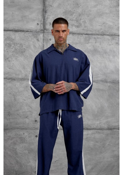 Lacivert Fakirkol Yakalı Oversize Tshirt fırsatları