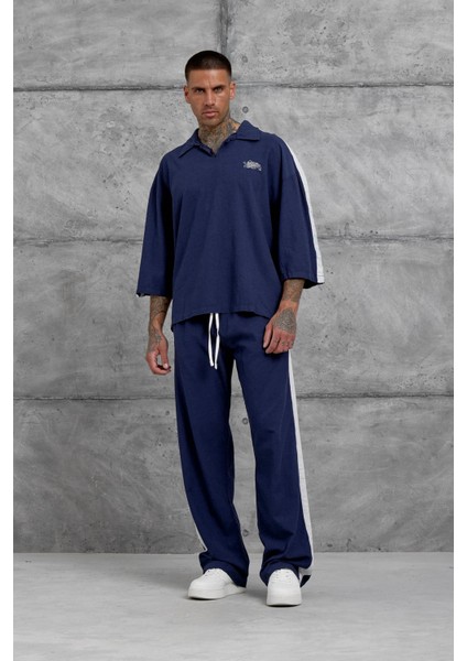 Lacivert Fakirkol Yakalı Oversize Tshirt indirimleri