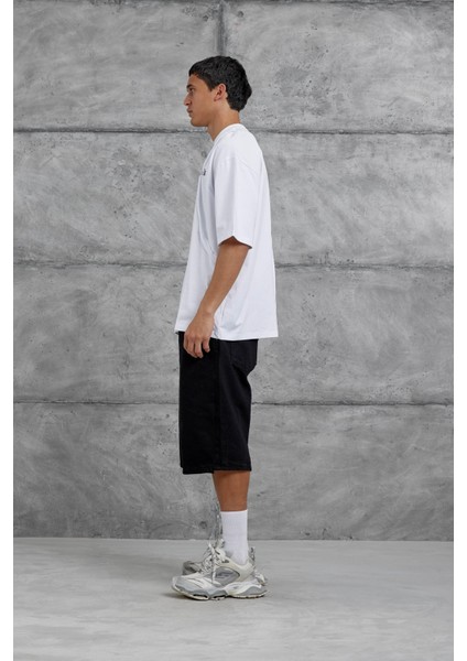 Beyaz Look Yazılı Parçalı Oversize Tshirt fırsatları