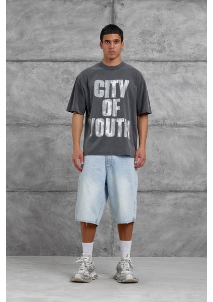 Füme City Of Youth Baskılı Oversize Tshirt fiyatları