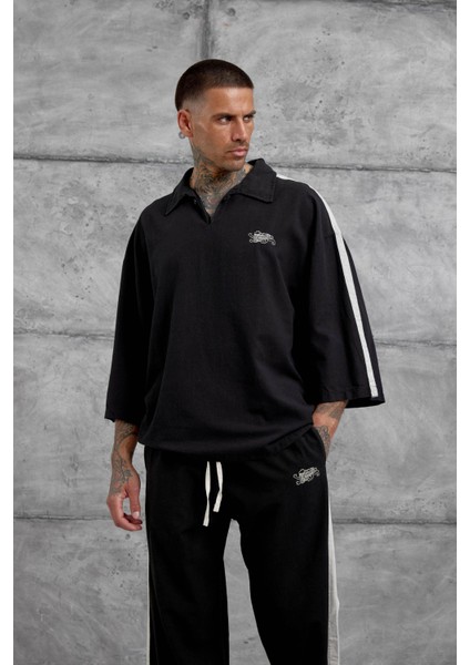 Siyah Fakirkol Yakalı Oversize Tshirt fiyatları