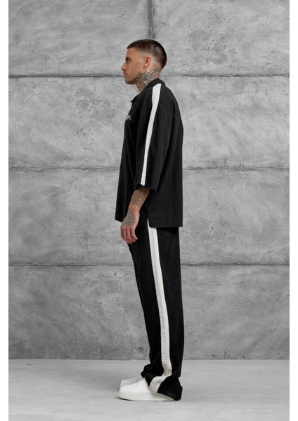 Siyah Fakirkol Yakalı Oversize Tshirt modelleri