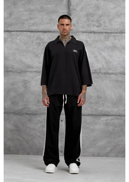Siyah Fakirkol Yakalı Oversize Tshirt indirimleri