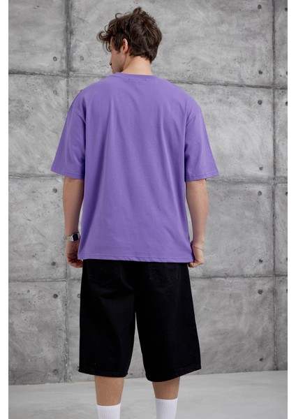 Mor Brabus Yazılı Oversize Tshirt modelleri