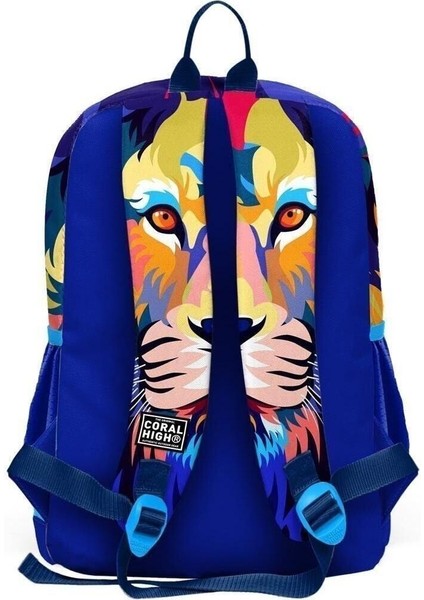 Kids Lacivert Saks Aslan Desenli 3’Lü Okul Çanta Seti Set0123741