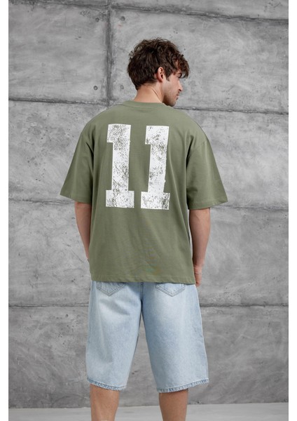 Haki Remedy Crew Yazılı Oversize Tshirt