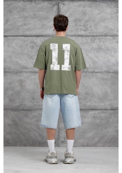 Haki Remedy Crew Yazılı Oversize Tshirt
