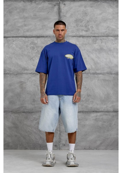 Lacivert Brand Authentic Yazılı Oversize Tshirt fiyatları