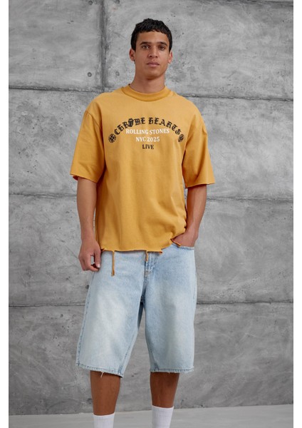 Hardal Rolling Stone Yazılı Oversize Tshirt fırsatları