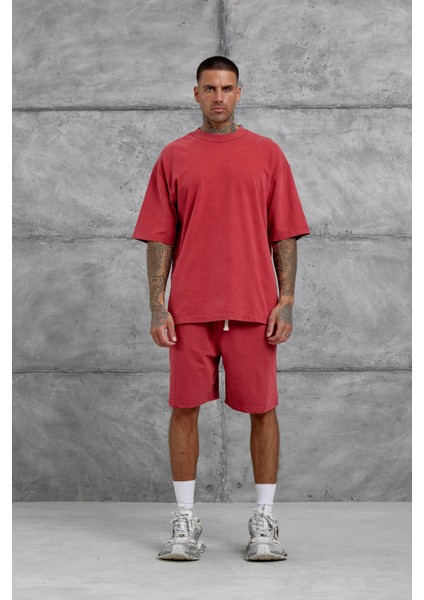 Kırmızı Basic Oversize Tshirt