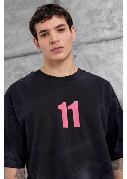 Siyah M11 Yazılı Oversize Tshirt fiyatları