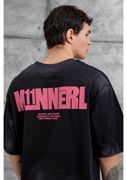 Siyah M11 Yazılı Oversize Tshirt modelleri