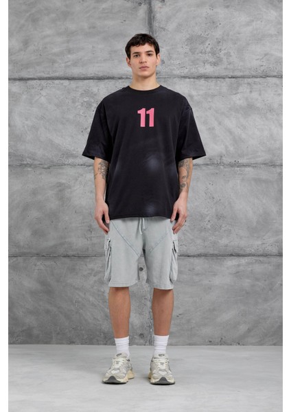 Siyah M11 Yazılı Oversize Tshirt indirimleri