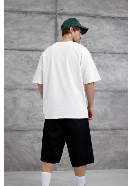 Beyaz Dont Look At My Tshirt Yazılı Oversize Tshirt modelleri