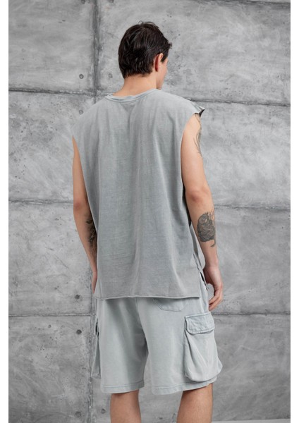 Gri Yıkamalı Oversize Atlet modelleri