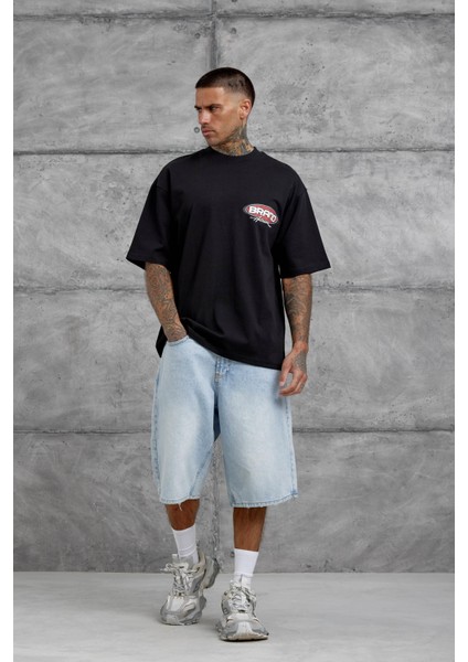 Siyah Brand Authentic Yazılı Oversize Tshirt fiyatları