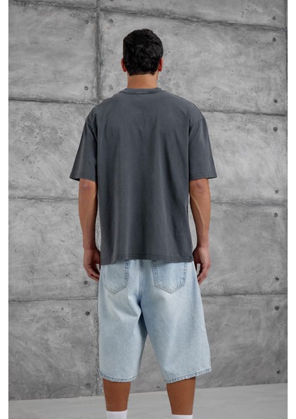 Füme Areswing Yazılı Oversize Tshirt modelleri