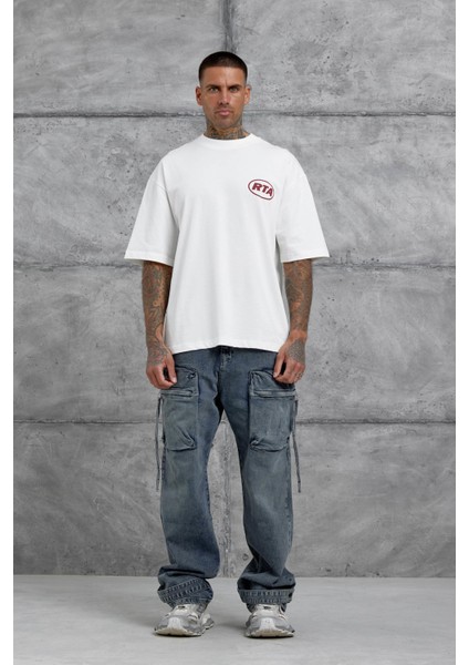 Beyaz First Your Mind Yazılı Oversize Tshirt fiyatları