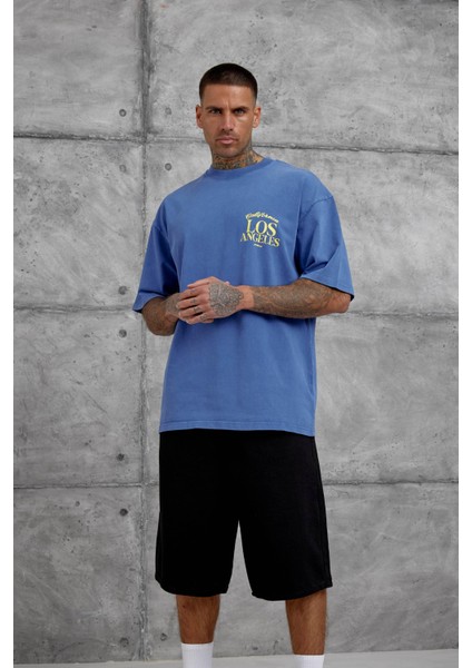 Mavi Los Angeles Yıkamalı Oversize Tshirt indirimleri