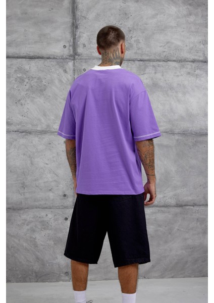 Mor Dont Cry Baskılı Oversize Tshirt fırsatları