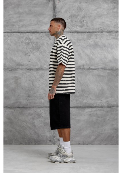 Krem Tained Baskılı Oversize Tshirt indirimleri