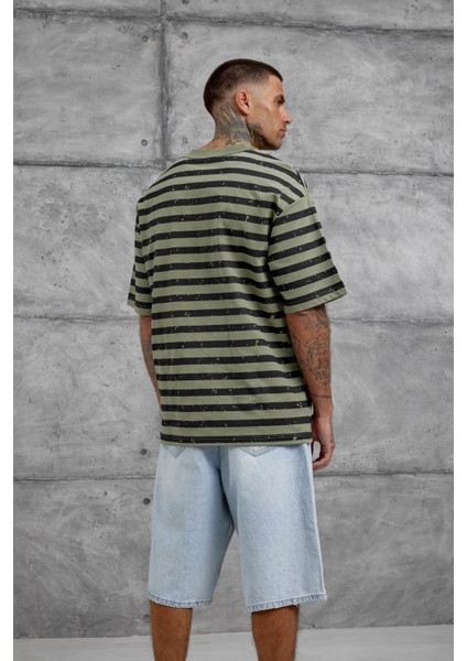 Haki Tained Baskılı Oversize Tshirt fiyatları